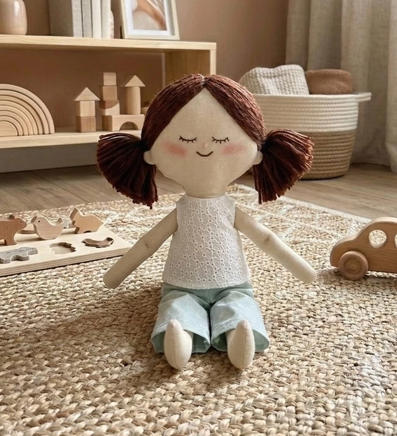 Deva - Muñeca de apego artesanal de algodón (26 cm) - Bebés 0+ meses - Foto 1