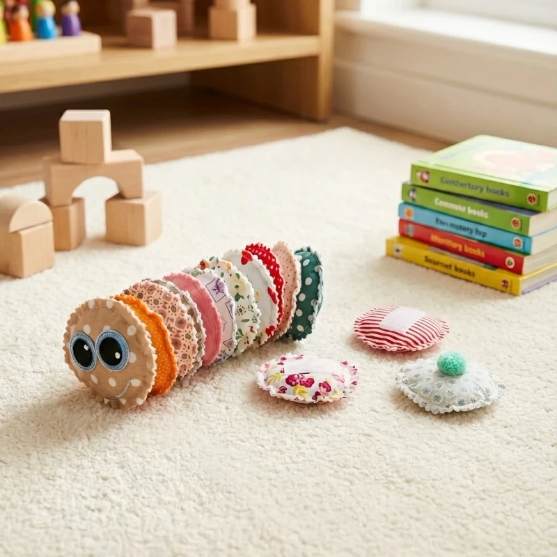 Oruga sensorial de discos (14 unidades) - Juguete de motricidad fina - Bebés 3+ meses - Foto 1